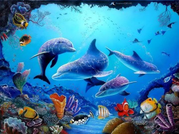 魚の水族館 Painting - イルカ3